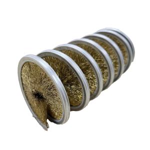 China Copper Wire Burring Cleaning Spiral Wire Brush Cylindrical Roller factory