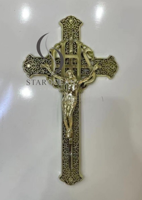 Customized Color Coffin Decoration Cross PP Recycled Material Exquisite Pattern PJ-01
