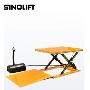China 1000kg Low Profile Electric Hydraulic Scissor Lift Table With Aluminum Safety Bar factory