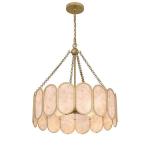 Modern Luxury Alabaster L1P Chandelier Brass Pendant Hanging Light Dining Room