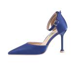 6266-1 Korean Fashion Pointed High Heels Shallow Mouth Silk Satin Sexy Sandals