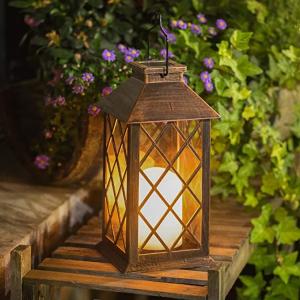 China Hanging Lantern 3500K Solar LED Garden Lights With Candle Flicker on sale