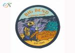 Round Clothing Wovene Iron On Embroidered Patches For Bags / Hats / Shirts