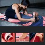 Eco Friendly Flower Printing Suede Rubber Yoga Mat 6MM Thick For Home Pilates