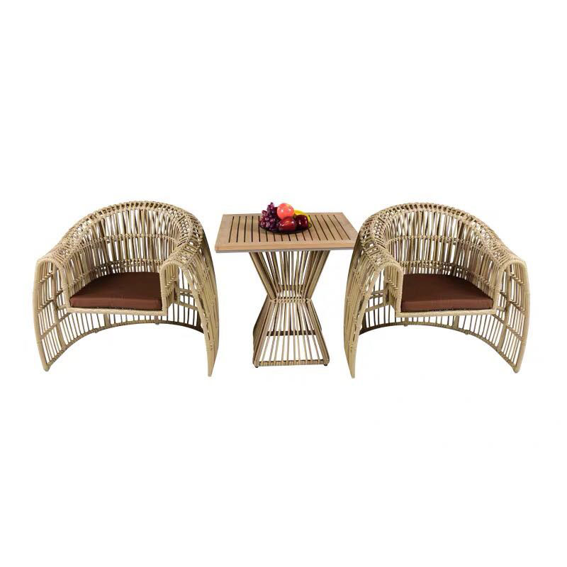 Garden Set Bistro Table Chairs Outdoor Modern Design Style with Aluminum Rattan Woven Furniture Set