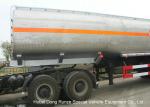 Liquid Alkali Tanker Trailer With Stainless Steel Polished Tank For Sodium