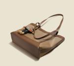 ODM Ladies Tote Handbag 32cm 27cm Old Khaki Leather Bags
