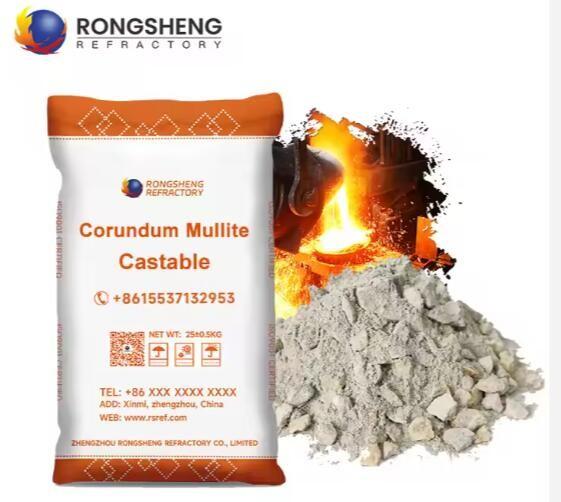 High Quality Low Cement Refractory Castables 1600C Corundum Mullite Wear