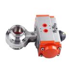 Sanitary Silver Stainless Steel 304 316 Pneumatic Welded/Clamp Butterfly Valve