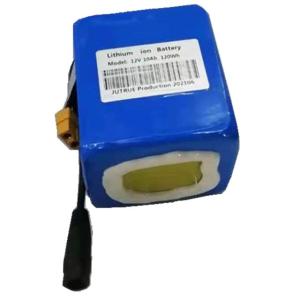 China 12 Volt 10ah lithium Battery Pack 18650 3cells in series with XT60 discharging plug factory