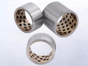 China Shock Resistant Cylindrical Bushing Steel Shell Cast Bronze Graphite Material factory