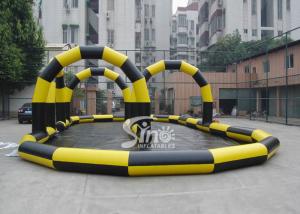 China Custom made outdoor N indoor go karts inflatable race track for zorb balls and cars factory