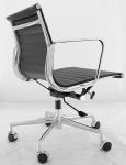 Ribbed PU Leather Modern Classic Office Chair Low Back Net Weight 15.9 Kg