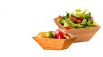 Home Bamboo Salad Set , Wooden Salad Bowl Set High Strength Food Safe