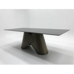 2.2 Meter Rectangle Sintered Stone Top Dining Room Table With Stainless Steel
