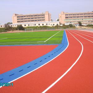 China 9mm Thick Red Eco Sports Flooring Rubber Running Track Impact Resistance factory