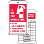 Fire Extinguisher Inspection Tag Vinyl Waterproof Outdoor 2 Sided Printed Safety