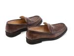 Breathable Men Brown Penny Loafers , Genuine Leather Loafer Shoes