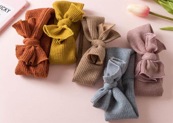 Headwear baby kids bow hair wide elastic accessories solid color girls headband