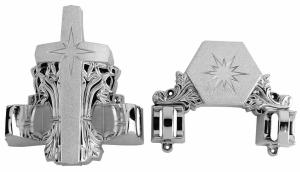 China Funeral Handle And Fittings Coffin Corner 12# S In Silver Color And Pp Material factory