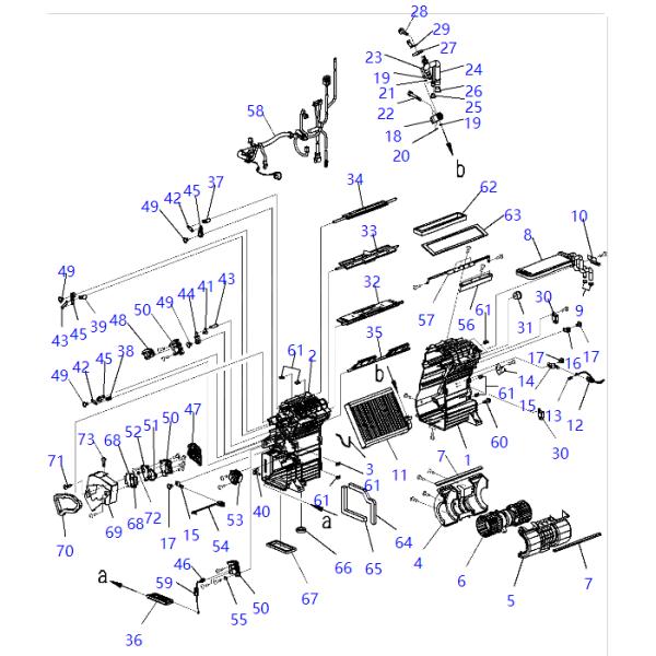 AN51700-A0640 A/C Evaporator Assembly KOMATSU Excavator Spare Parts For WA500-7