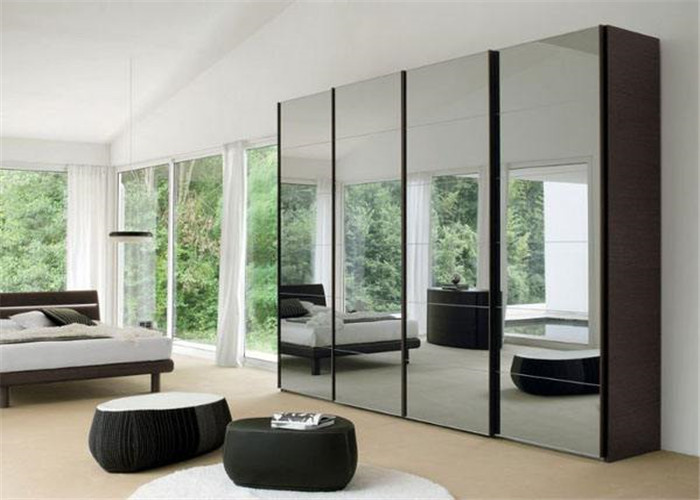 Decorative Coated Thin Mirror Glass , Custom Size Mirror Glass For Furniture