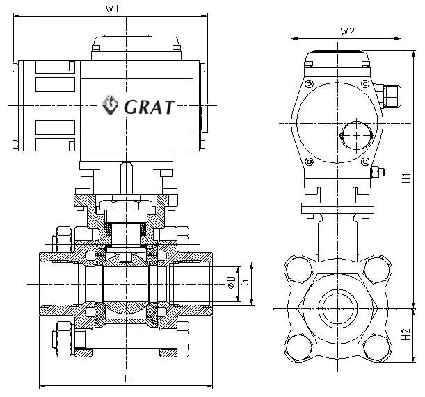 1/2-2 Inch Thread Ends 2PCS Stainless Steel Electric Ball Valve