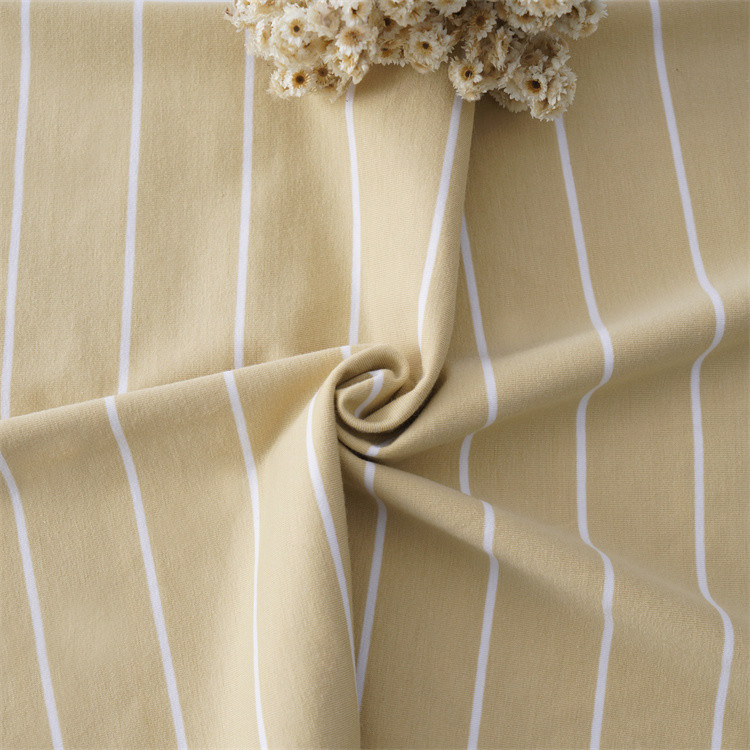 Natural Easy To Care And Comfortable Simple Striped Material Fabric For Casual Wear