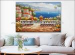 Handmade Mediterranean Landscape Oil Painting Garden Scene Oil Painting for