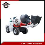 White Concrete Transit Mixer Truck With Moving Arm Self Propelled Concrete