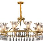 E14*5 Modern Pendant Light Nordic Crystal Chandeliers Iron Plating
