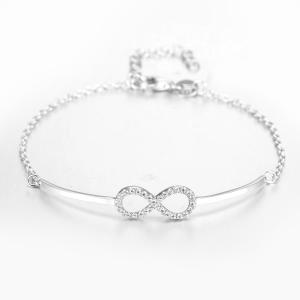 China 15cm 925 Silver CZ Bracelet Rhodium Plated AAA+ Cubic Zircon factory