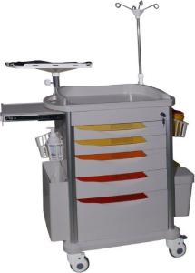 China Hospital Emergency Trolley Equipment Luxurious ABS Plastic Drawer Cart With Wheels Drug Delivery Cart factory