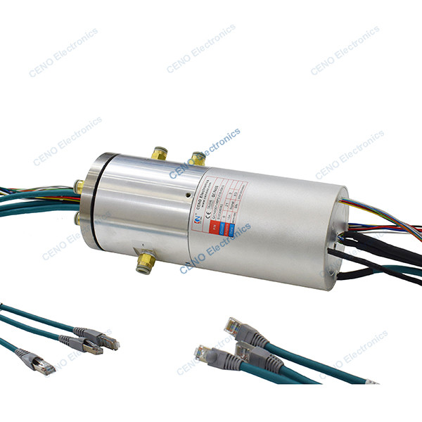 China Integrate Pneumatic Hydraulic Rotary Union With Power Encoder & Ethernet Signal factory