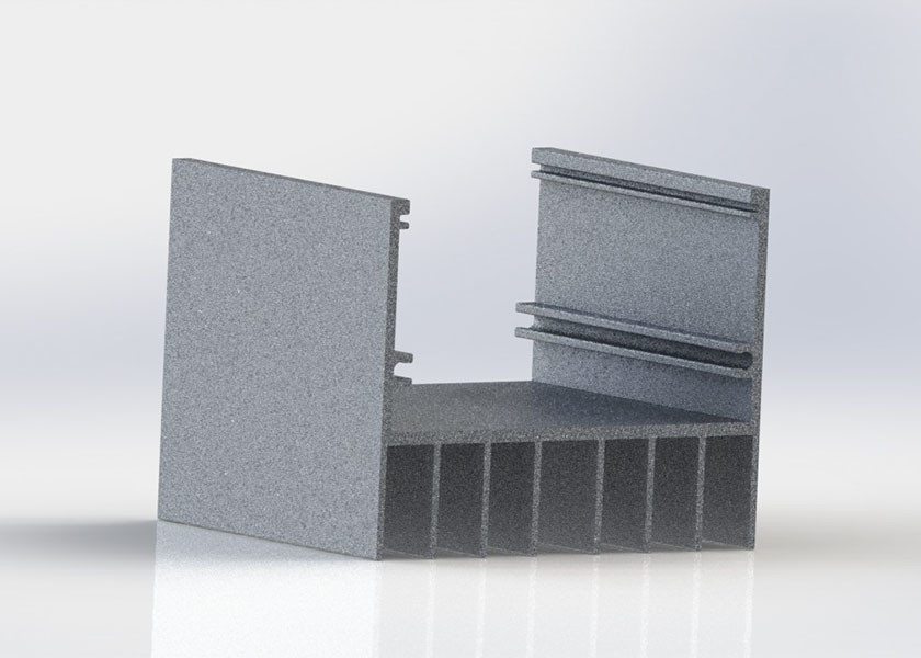 Customized Aluminum Heatsink Extrusion Profiles 6000 Series Sandblasting Fininsh