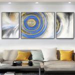 3 Pieces Modern Textured Canvas Oil Painting for Home Decor Abstract Whirlpool