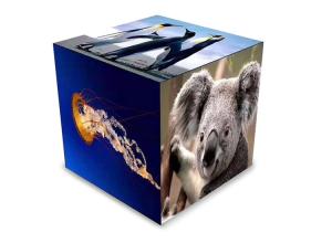 China P2.5 P10 Flexible Led Video Display Wall 4 Sides Cube Logo Brand Custom Led Screen factory