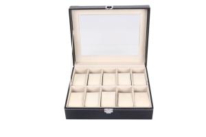 China Handmade Wrist Watch Storage Box Custom 10 Grids Wooden Customized Printing factory