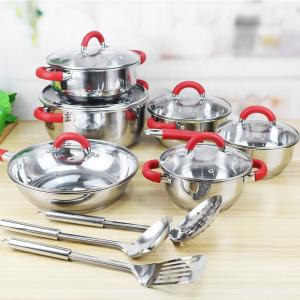 China Home Cooking Set 15pcs Cooking Pot Set 16cm Sauce Pot 18cm 20cm 24cm Cookware Set factory