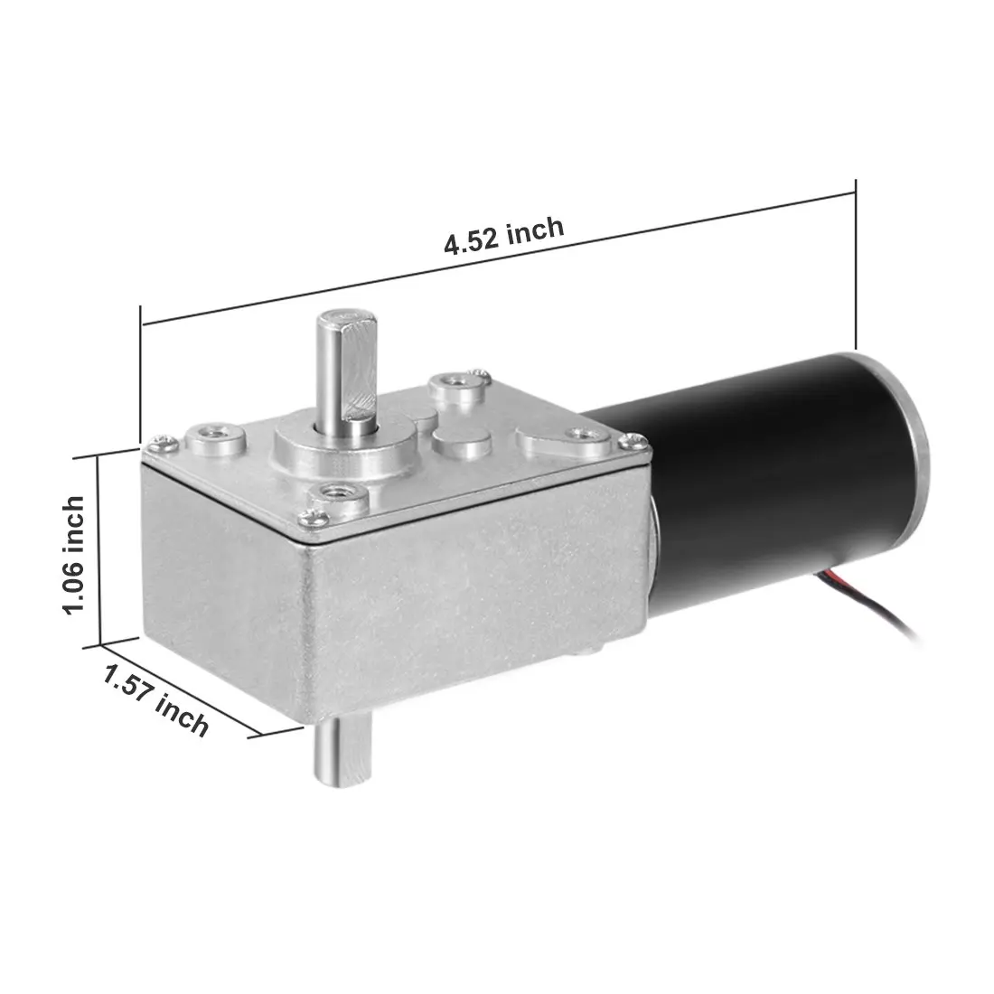 Single Shaft Worm Gear Motor DC 12V 24V Speed Reduction Motor With Metal Gearbox