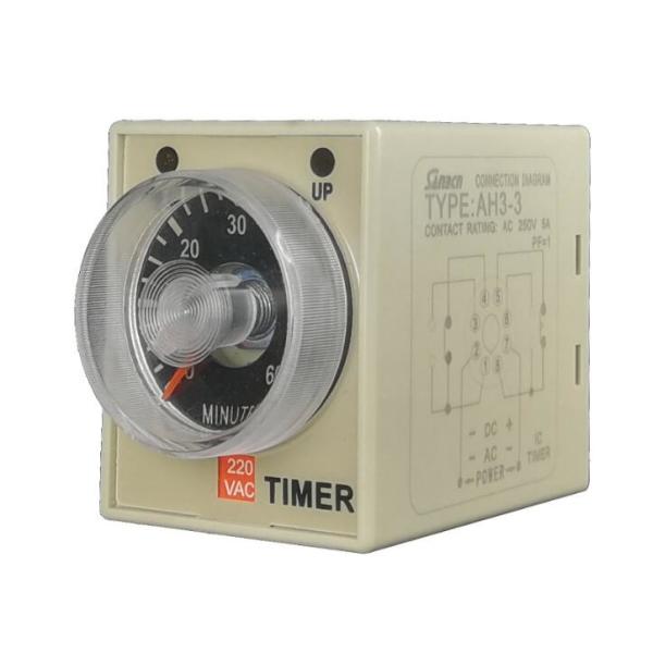 China AC 220V Delay Timer Time Relay 0~60 Seconds 0~60 Minutes AH3-3 with socket base factory