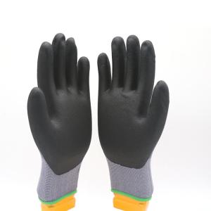 China Nylon Knitted Fully Coated Nitrile Gloves Mechanics Nitrile Work Gloves For Carpenters factory