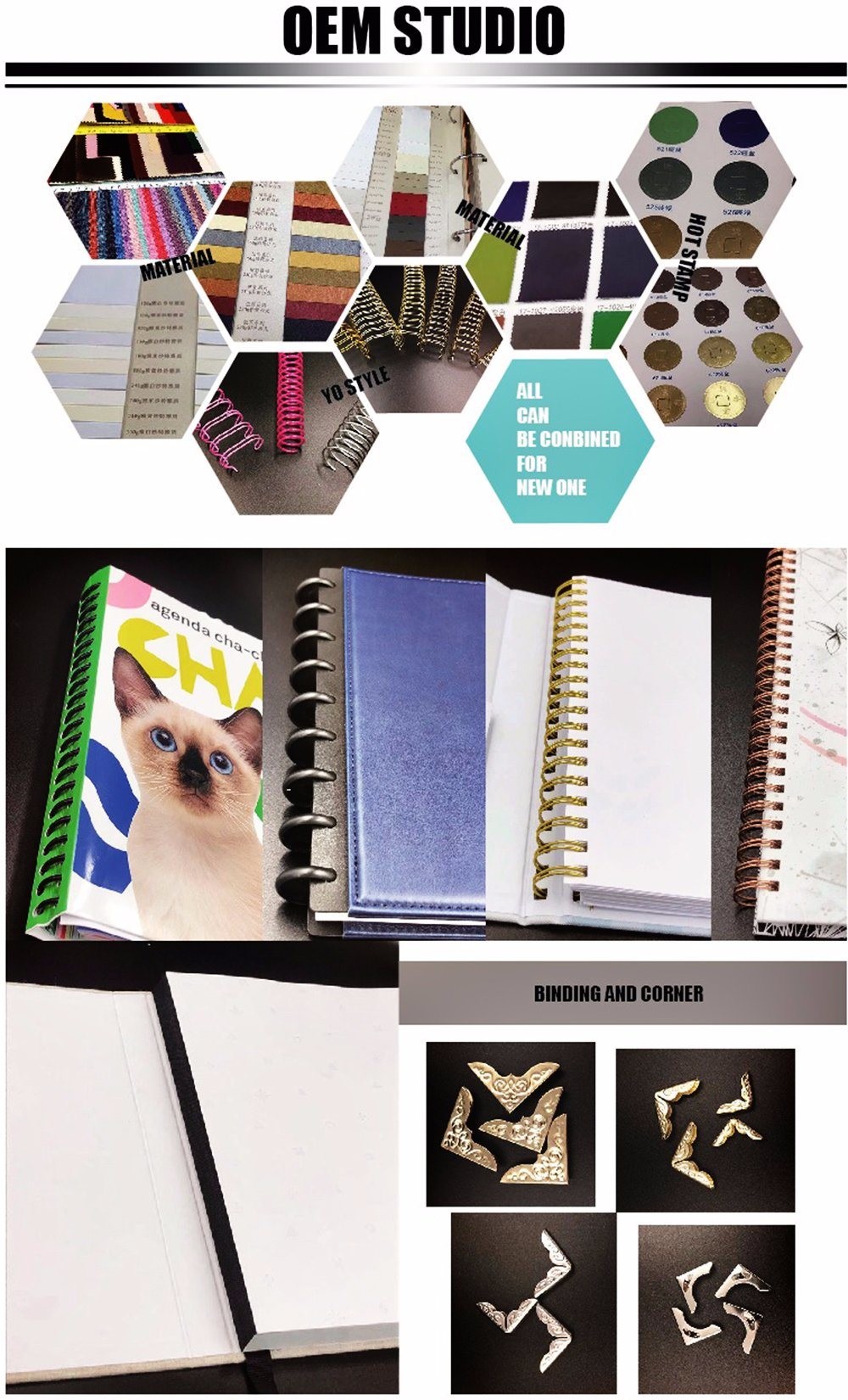 C1S Hardcover Disc Spiral Binding Notebook Planner ODM Shinier Covers