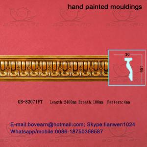 China Hand painted/European PU carved panel moulding/PU wall moulding factory