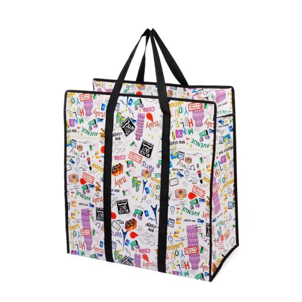 China Grocery Reusable Woven Bags with Customizable Printing and Customization factory