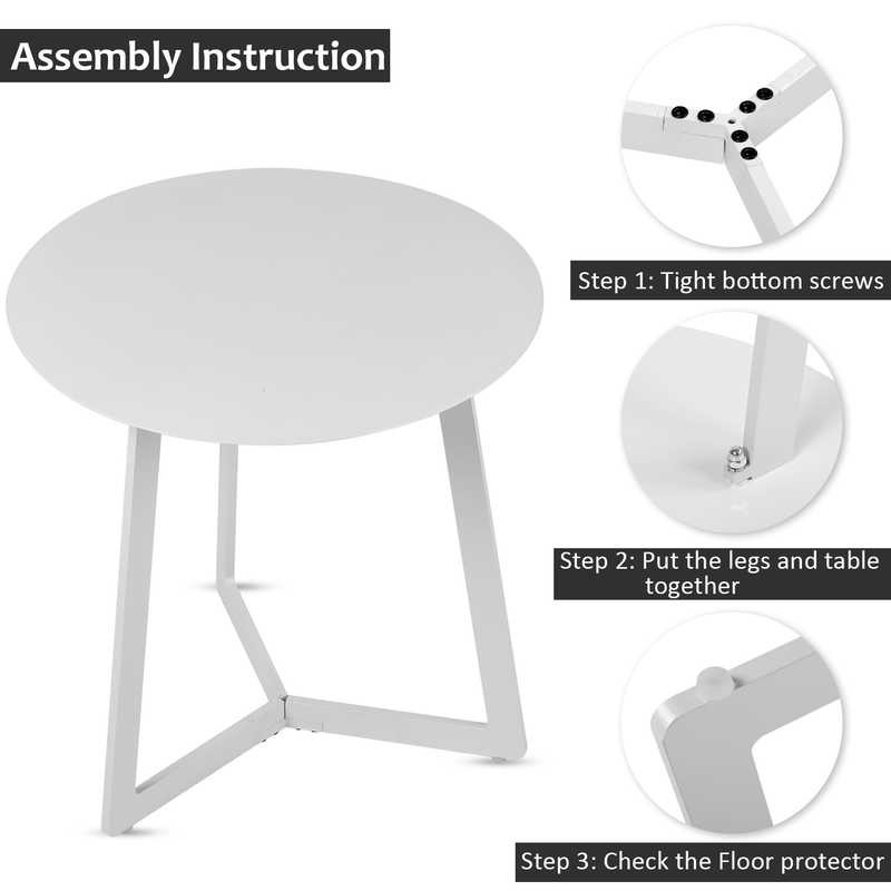 18.12inch High Tomile Small Round End Tables For Living Room