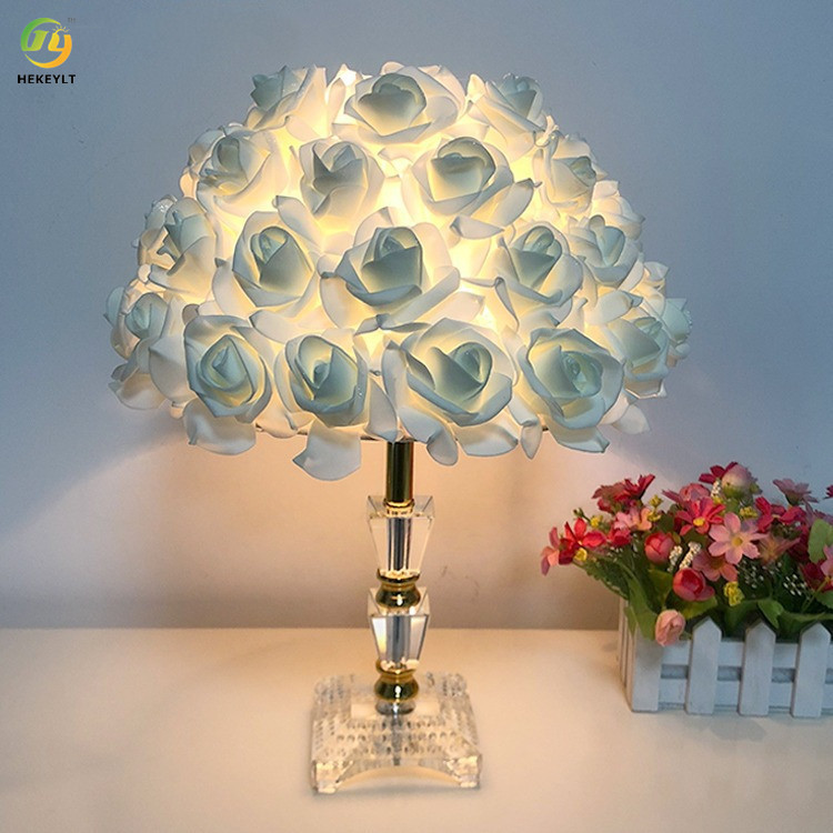 L33 X H42CM Rose Table Lamp For Wedding Bedroom Bedside