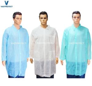 China Production 20000PCS/Day Nonwoven PP Disposable Visitor Lab Coat with OEM CE Approval factory