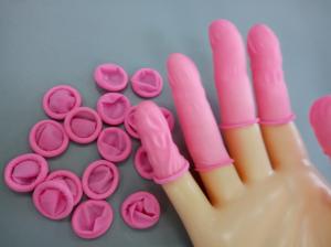 China Pink ESD Finger Cots Anti Static Cleanroom Finger Cots factory