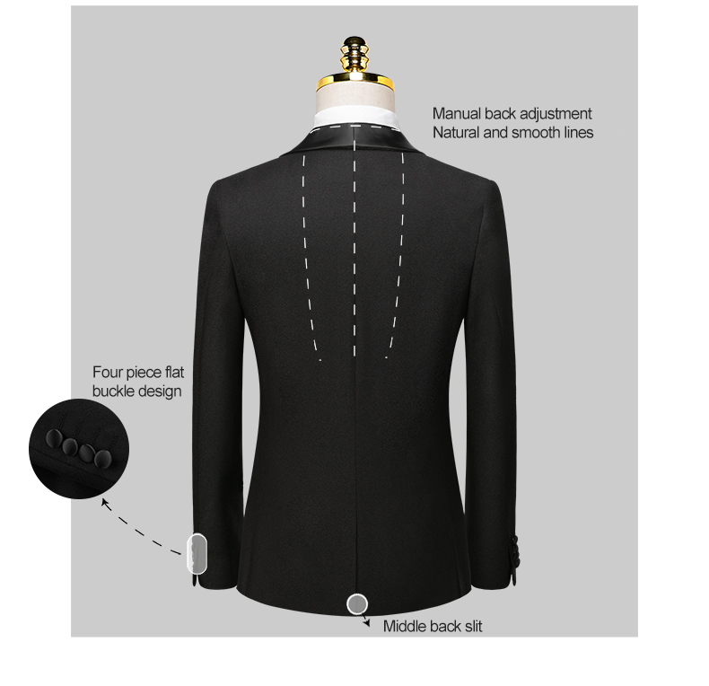 Customized Logo Printing Groom's Suit Slim Business Casual Green Fruit Collar Jacket